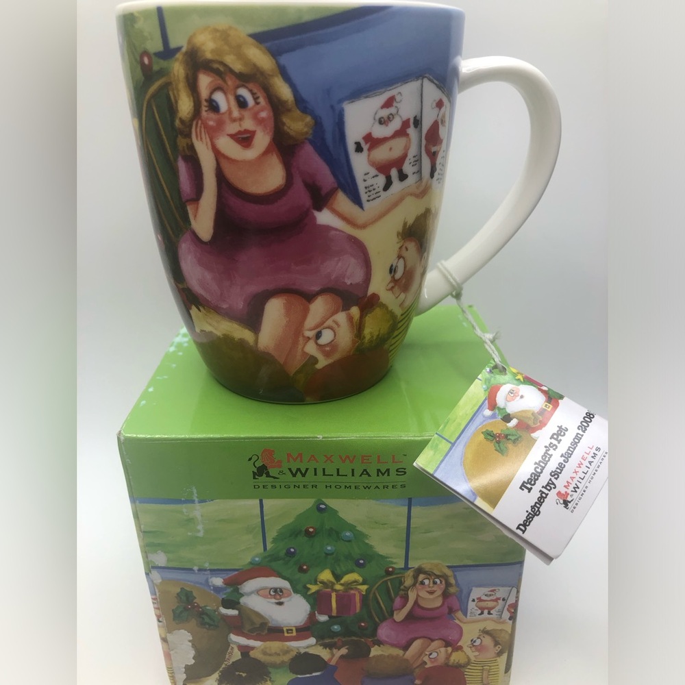 Teacher’s pet mug with box and tag.